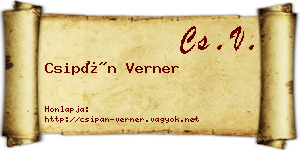 Csipán Verner névjegykártya